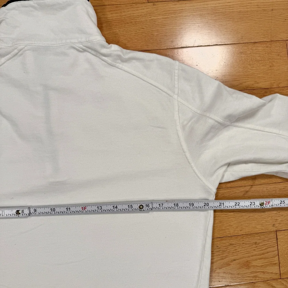 CP‎ Company Mens Medium White Quarter Zip Lens Sleeve Sweatshirt Made in Italy